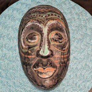 O1 TANIMBAR ISLANDS INDONESIA Hand Carved Wooden Tribal Mask Collectible